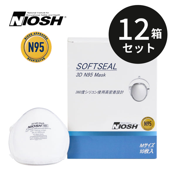 NIOSH認証 SOFTSEAL 3D N95マスク(カップ型)　M/Lサイズ　12箱120枚 (ドクターテクト)