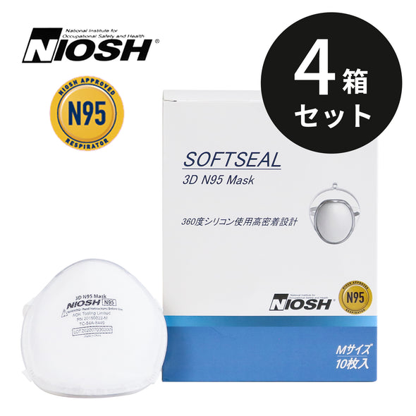 NIOSH認証 SOFTSEAL 3D N95マスク(カップ型)　M/Lサイズ　4箱40枚 (ドクターテクト)